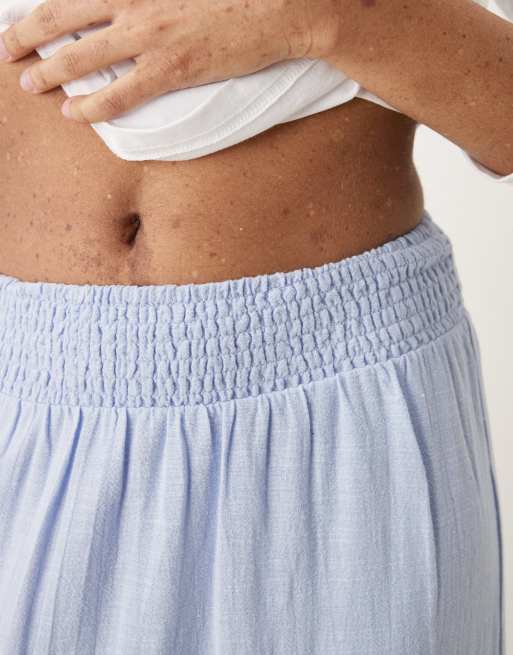 AWARE – Jasnoniebieska warstwowa spódnica maxi z podwyższonym stanem w stylu boho, 5 z 5