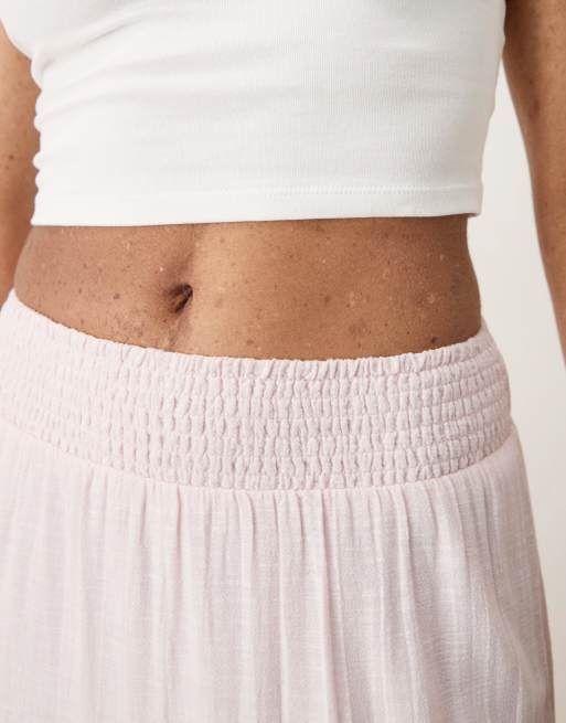 AWARE – Jasnoróżowa warstwowa spódnica maxi z podwyższonym stanem w stylu boho, 5 z 5