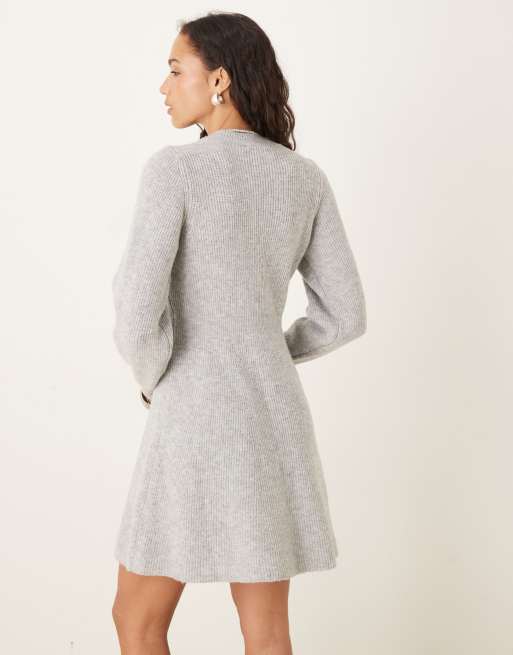 ANDMARY Wendy flare mini dress grey Helen knit flare mini dress