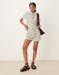 [AWARE] AWARE knitted relaxed shorts in monochrome (part of a set)-White XS BIRCH BLACK