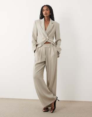 Aware Linen Blend Mid Rise Wide Leg Pants In White