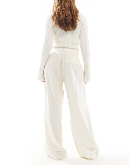 Aware – Locker fallende, elegante Dad-Hose in Cremeweiß, 2 von 5