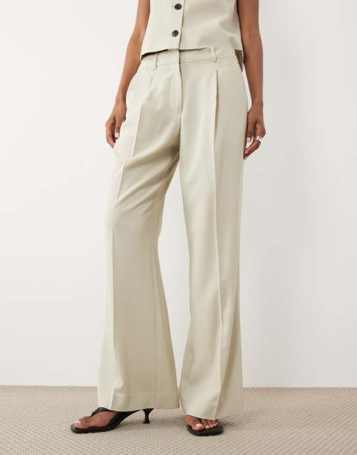 AWARE mid rise bootcut tailored trouser co-ord in cream, 2 of 5