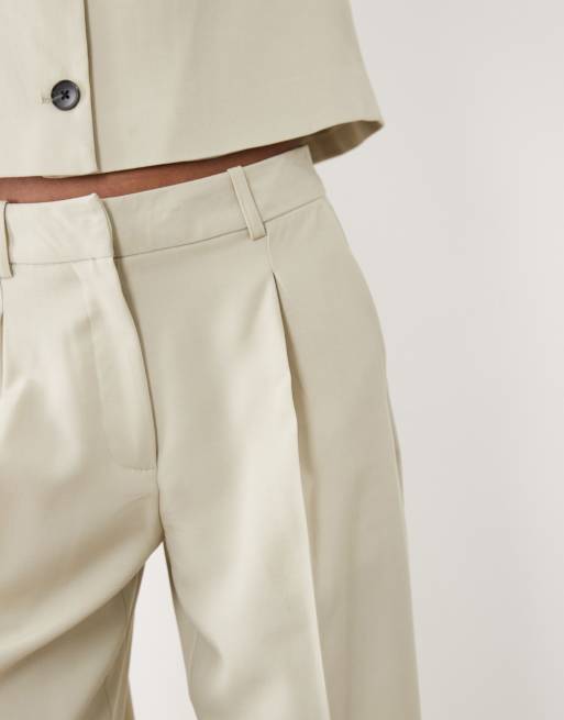 AWARE mid rise bootcut tailored trouser co-ord in cream, 3 of 5