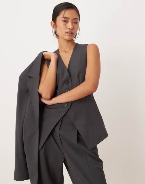 AWARE Mix and Match tailored waistcoat in dark grey melange - view 1