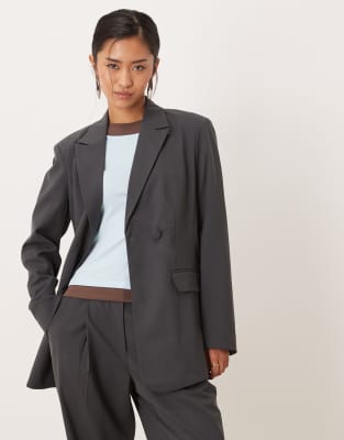 AWARE - Mix & Match - Eleganter Blazer in meliertem Dunkelgrau