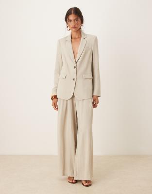 Aware Mix & Match Premium Oversized Tailored Blazer In Neutral
