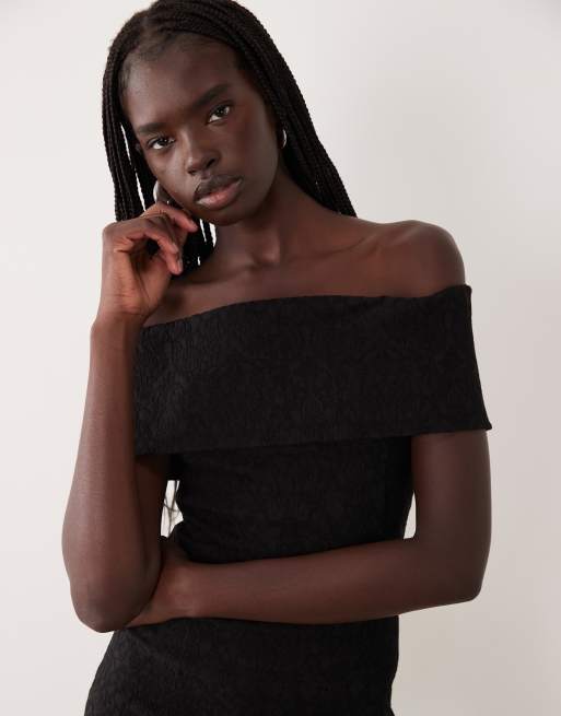 AWARE offshoulder bandeau minikjole i sort, 4 af 4