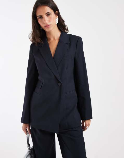 AWARE Oversize-Blazer im Anzugstil als Kombiteil in Marineblau - view 1