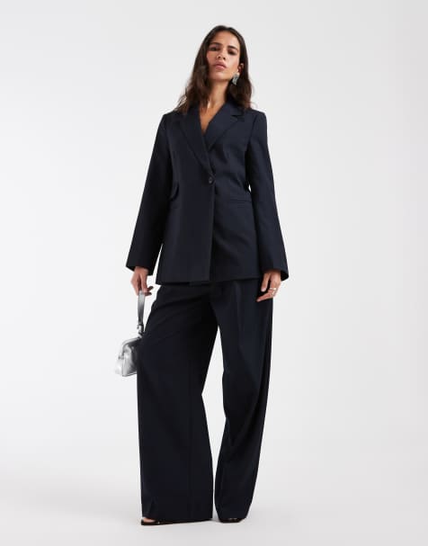 AWARE oversized tailored co-ord in navy - view 1