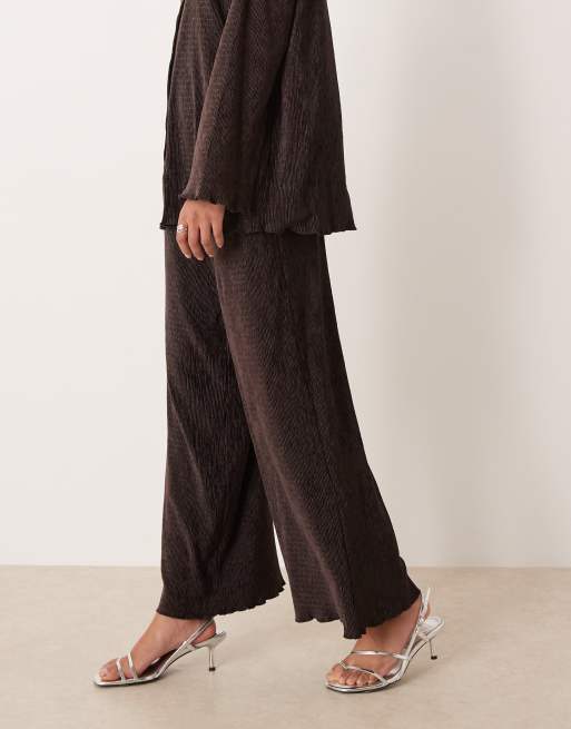 AWARE - Pantalon ample en velours plissé d'ensemble - Chocolat, 5 de 5
