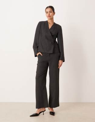 Pantalon d'ensemble ample et ajusté - Gris foncé chiné XXS