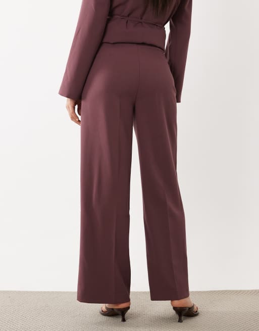 AWARE - Pantalon d'ensemble ample habillé à taille haute - Bordeaux, 2 de 5