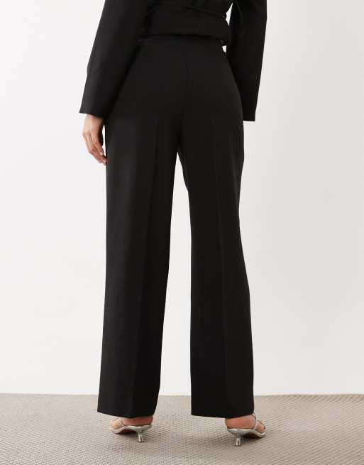 AWARE - Pantaloni sartoriali a vita alta e fondo ampio neri in coordinato, 2 di 5