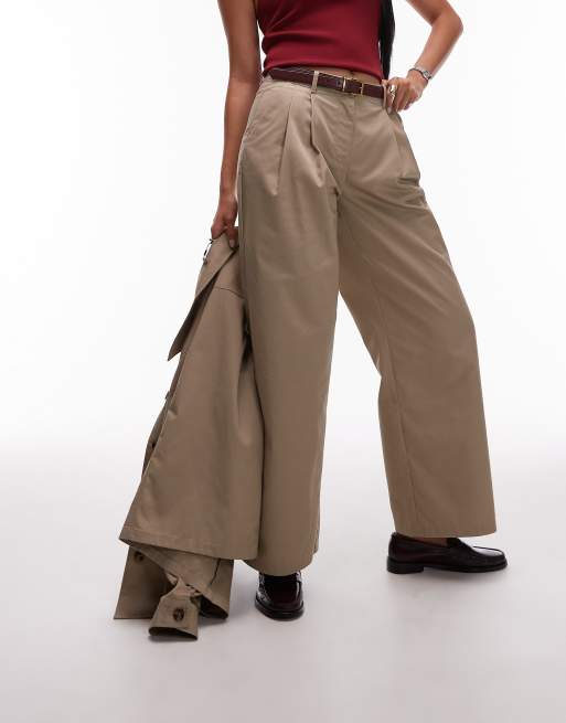 AWARE pleat front tailored wide leg pants in stone - part of a set, 2 of 5
