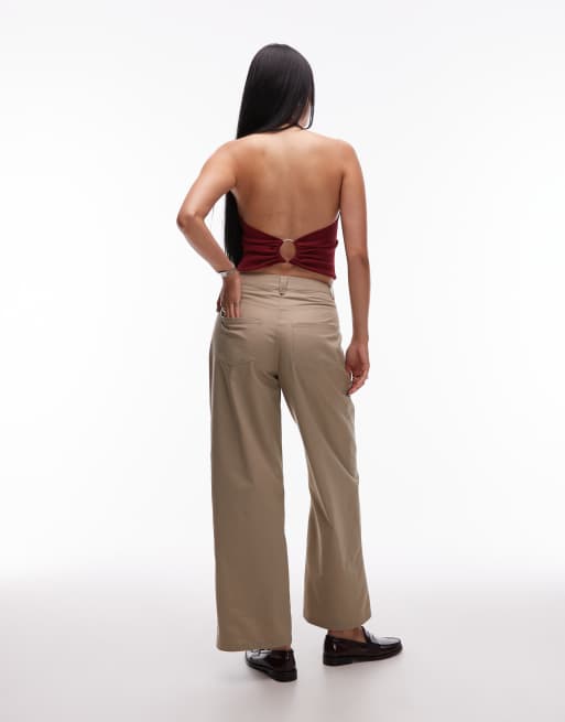 AWARE pleat front tailored wide leg pants in stone - part of a set, 4 of 5