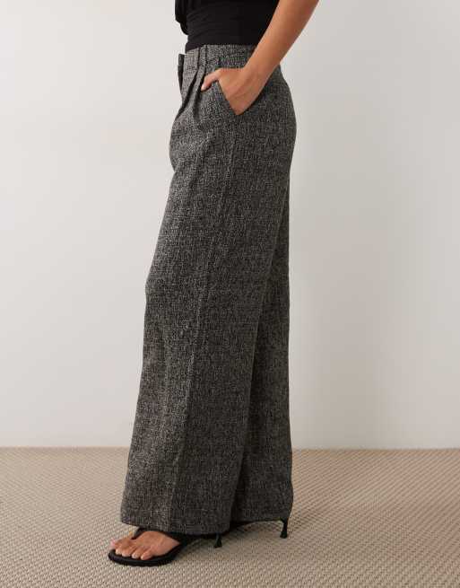 AWARE pleat front wide leg trouser set in black check, 3 of 5