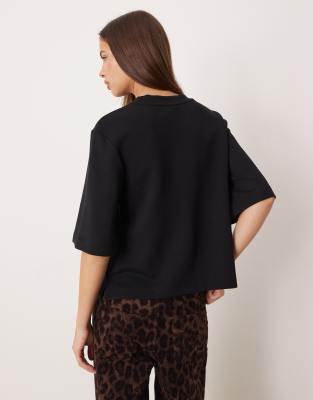 Aware Premium Structured Heavyweight Boxy T-shirt In Black