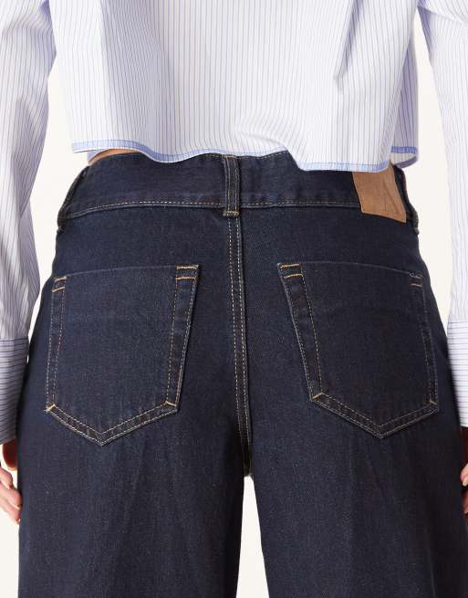 AWARE Rena mid rise wide leg jeans in dark blue rinse, 4 of 5