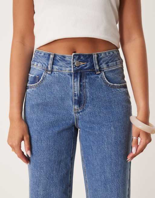 AWARE Rena mid rise wide leg jeans in medium blue wash