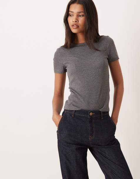 AWARE ribbed t-shirt in medium grey