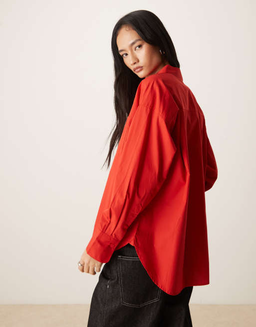 AWARE – Röd arbetsskjorta i oversize, 4 av 4
