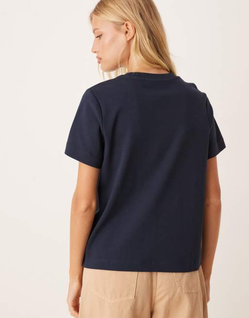 AWARE – Schweres kastiges T-Shirt in Marineblau, 4 von 4
