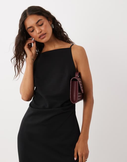 AWARE sleeveless boat neck maxi dress in black, 3 of 4