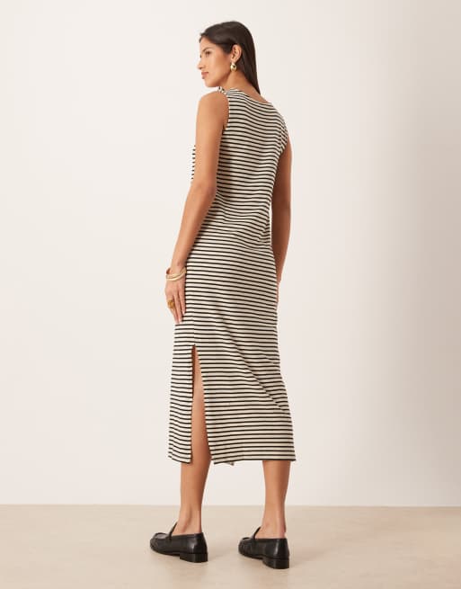 AWARE sleeveless maxi dress in mono stripe, 2 of 4