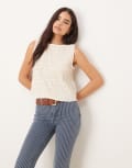 [AWARE] AWARE sleeveless textured top in cream-White XL Birch