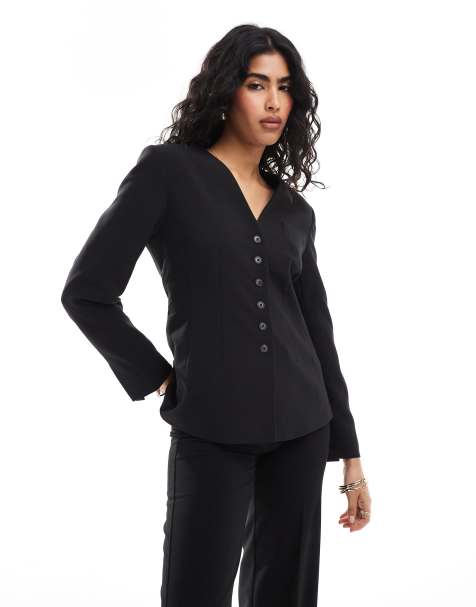 AWARE - Sort blazer med taljedetalje - view 1