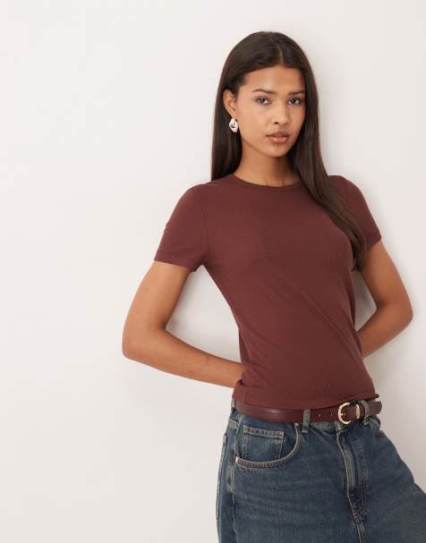 AWARE - T-shirt a coste color porto - view 1