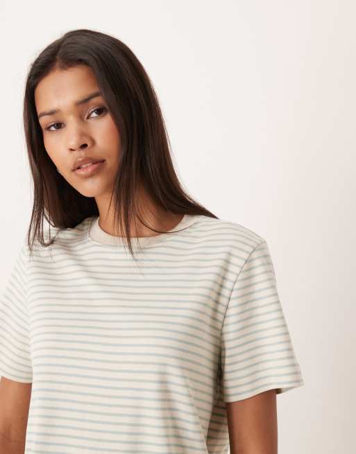 AWARE - T-shirt à rayures - Bleu sarcelle et crème, 2 de 4