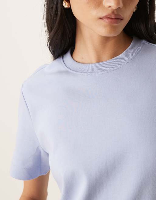 AWARE - T-shirt épais coupe carrée - Bleu clair, 3 de 4