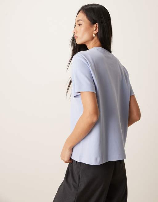 AWARE - T-shirt épais coupe carrée - Bleu clair, 4 de 4