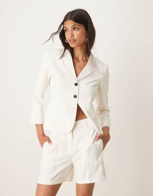 AWARE AWARE tailored shorts co-ord in white