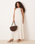 [AWARE] AWARE textured halter maxi dress in white XS Snow White