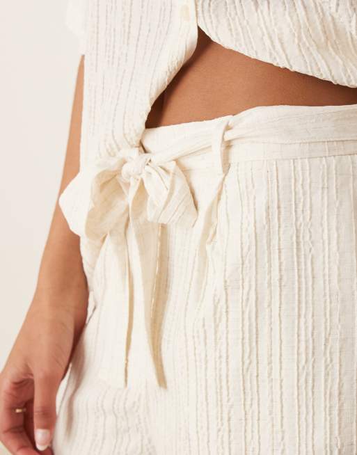 AWARE textured relaxed shorts in white - part of a set, 5 of 5