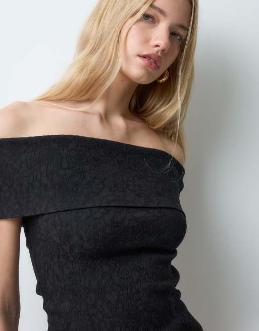 AWARE top bandeau o strukturalnym kroju z odkrytymi ramionami czarny, 2 z 5