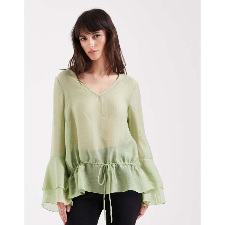 Camicette estive classiche casual larghe con scollo a V, t-shirt