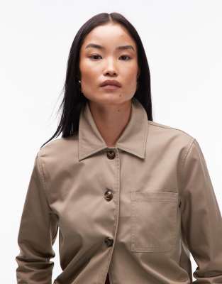 Aware Trucker Style Tailored Jacket In Neutral