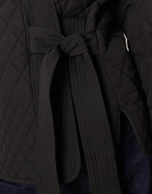 AWARE - Veste cache-cœur matelassée coupe épurée avec détail noué sur le côté - Noir, 3 de 4