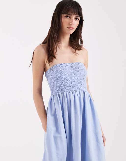 AWARE - Vestito lungo bohémien a fascia azzurro, 2 di 4