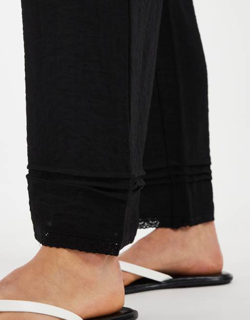 AWARE wide leg pants with lace trim detail in black - part of a set, 2 of 5