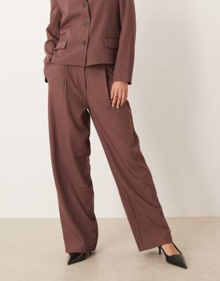 Aware Wide Leg Tailored Pants In Purple