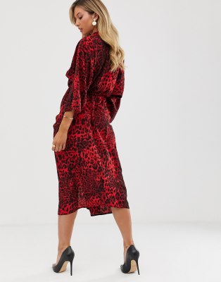 ax paris red leopard dress