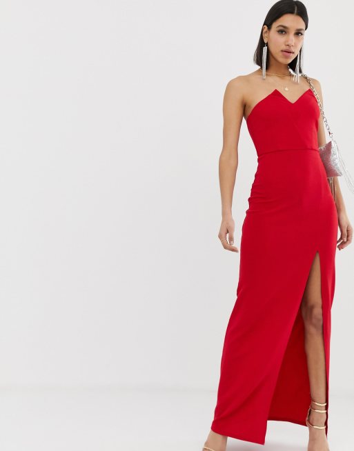 Ax paris notch front maxi dress sale