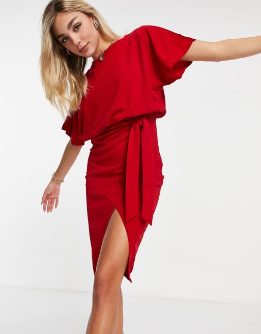 Red shift store dress asos