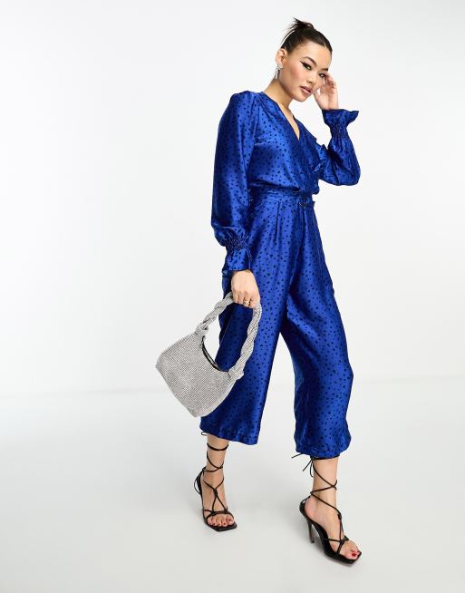 Plum Wrap Top Long Sleeve Culotte Jumpsuit – AX Paris