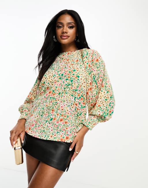AX Paris - Blusa a maniche lunghe bianca a fiori